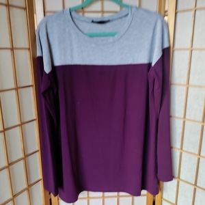 Large Grey and Plum long sleeve shirt
